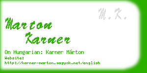 marton karner business card